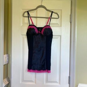 Black and pink lingerie with panties